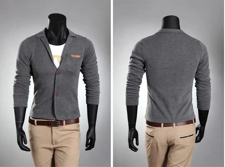 Men's Pocket Decoration Cardigan Fleece