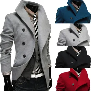 Men's Single Breasted Wool Coat