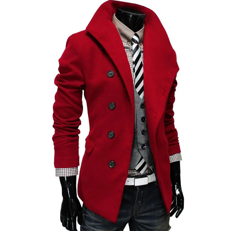 Men's Single Breasted Wool Coat
