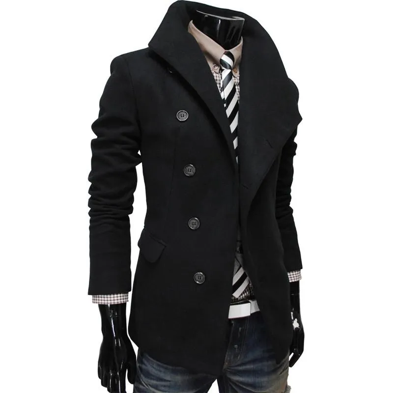 Men's Single Breasted Wool Coat