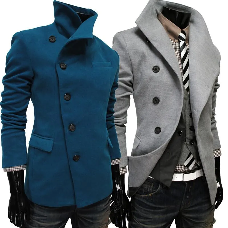 Men's Single Breasted Wool Coat