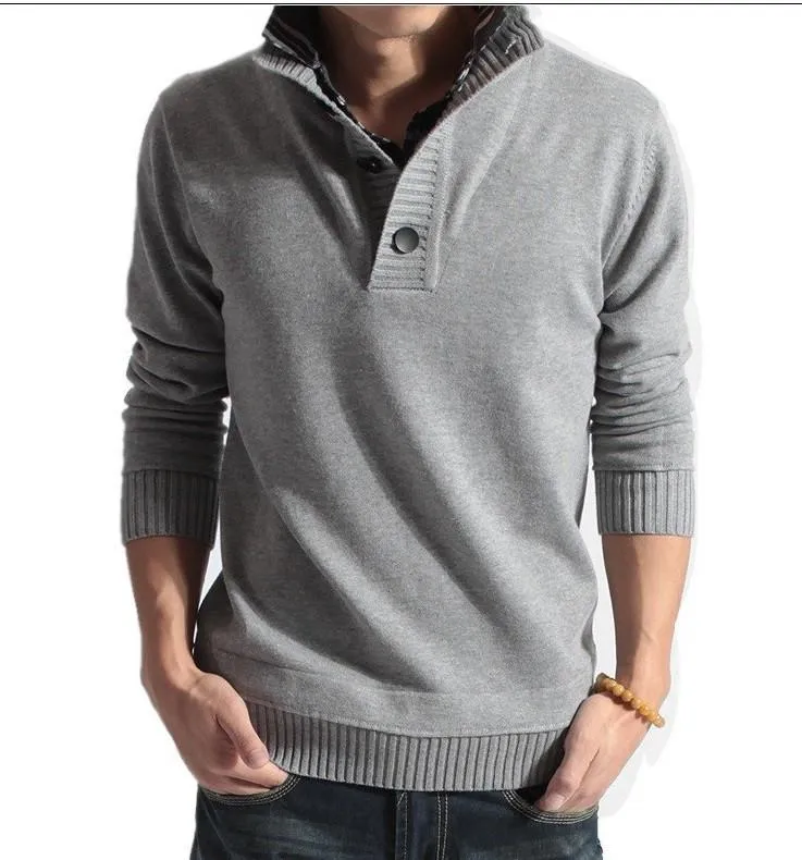 Men's Stand Collar Faux Sweater