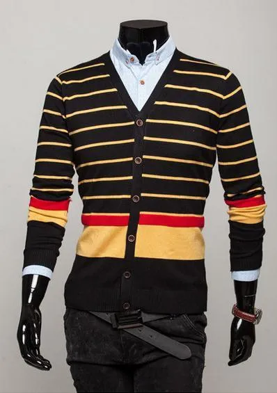 Men's Striped Cardigan
