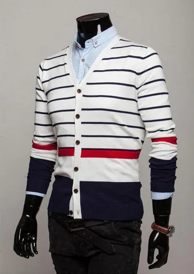 Men's Striped Cardigan
