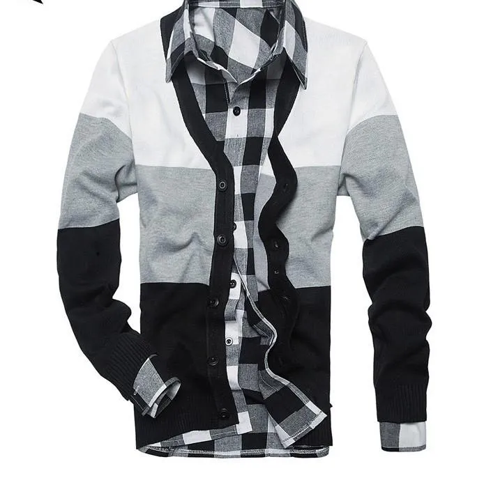 Men's V-Neck Multi Colored Cardigan