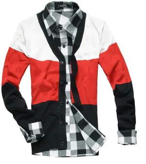 Men's V-Neck Multi Colored Cardigan