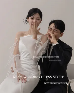 Mermaid Wedding Dresses One Shoulder Long Sleeves Cut Out Bridal Dress