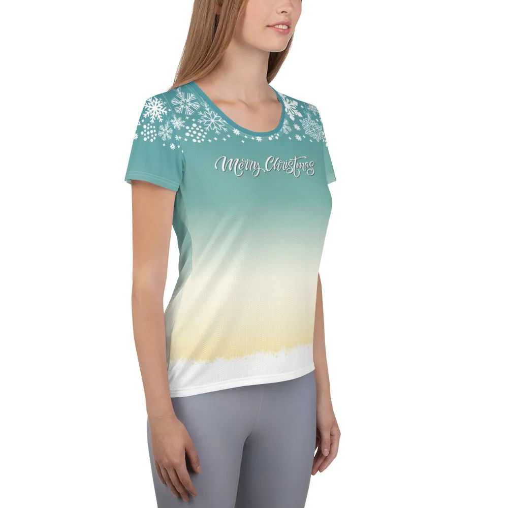 Merry Christmas Gnome - Women's Athletic T-shirt