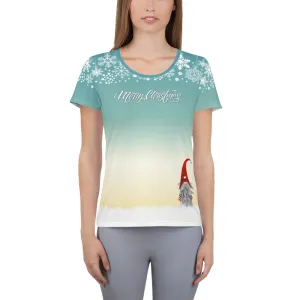 Merry Christmas Gnome - Women's Athletic T-shirt