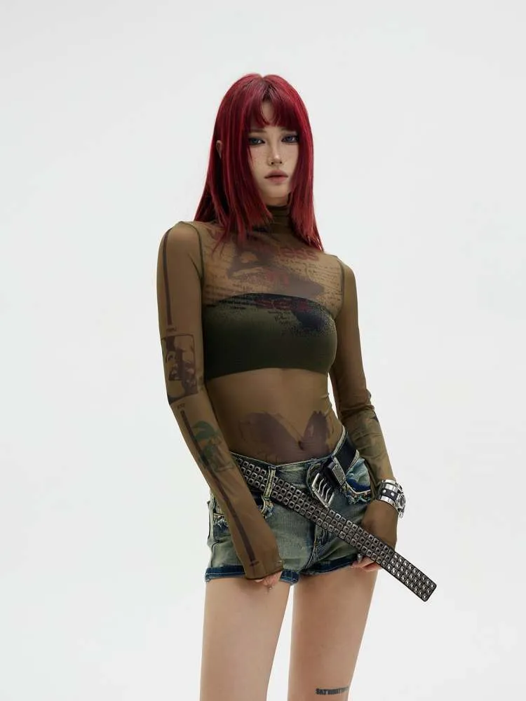 mesh bottoming shirt