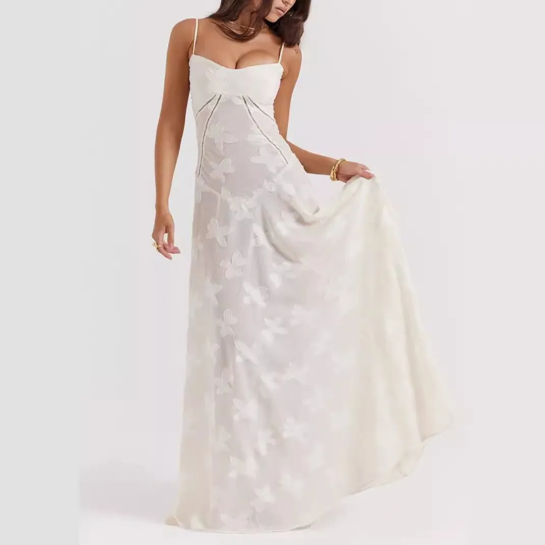 Mesh Maxi Dress with Floral Print