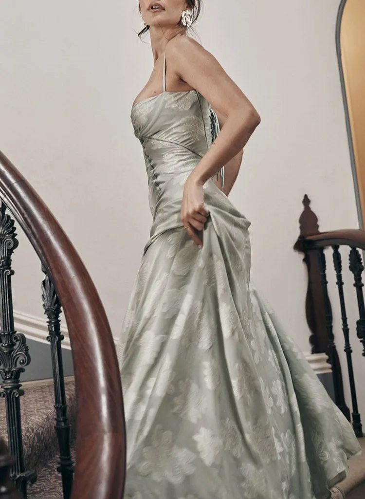 Mesh Maxi Dress with Floral Print