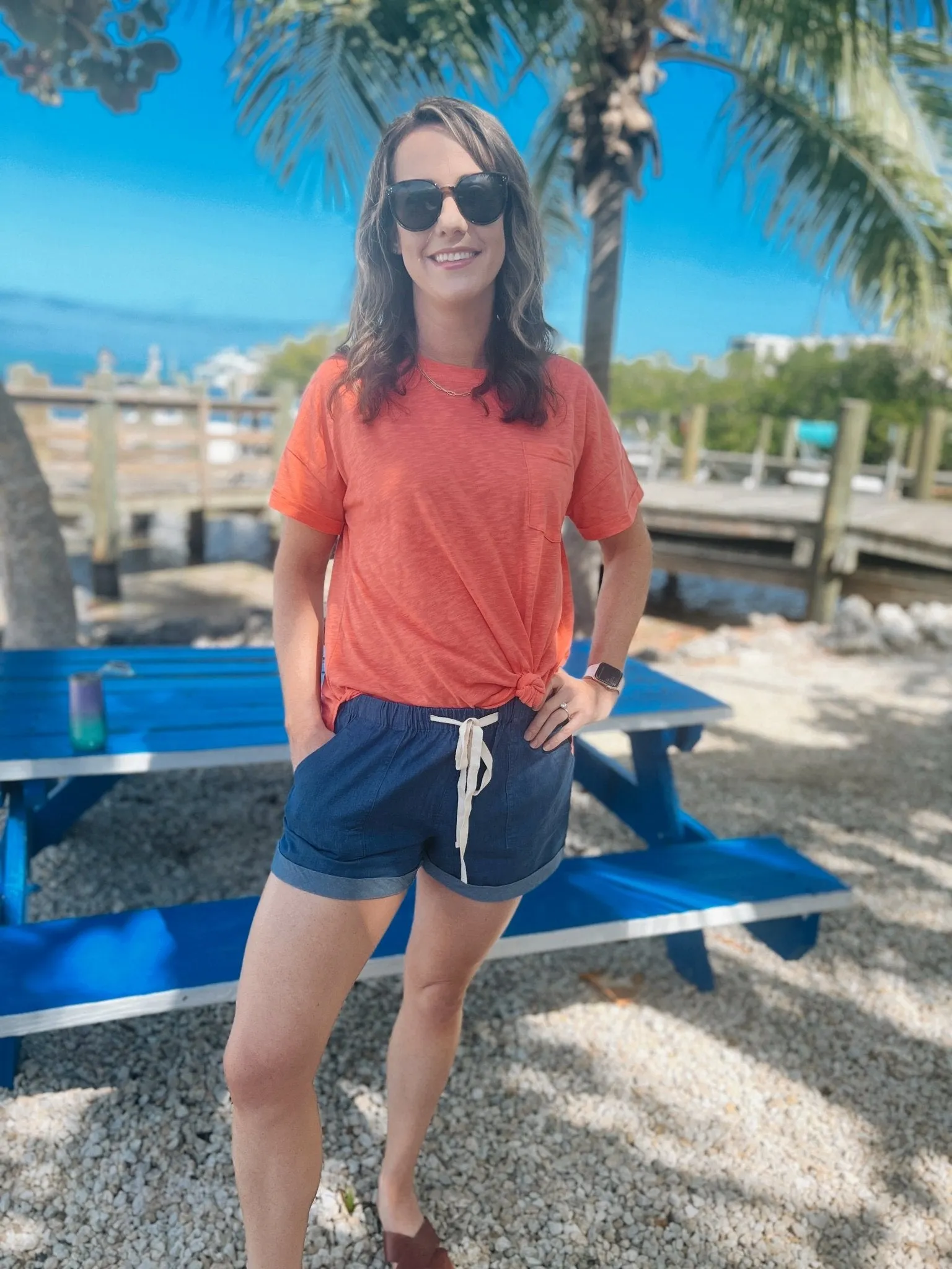 Mile Marker 39 Oversized Cotton Pocket Tee