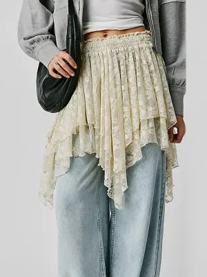 Mini Hem Lace Floral Daily Summer Skirt