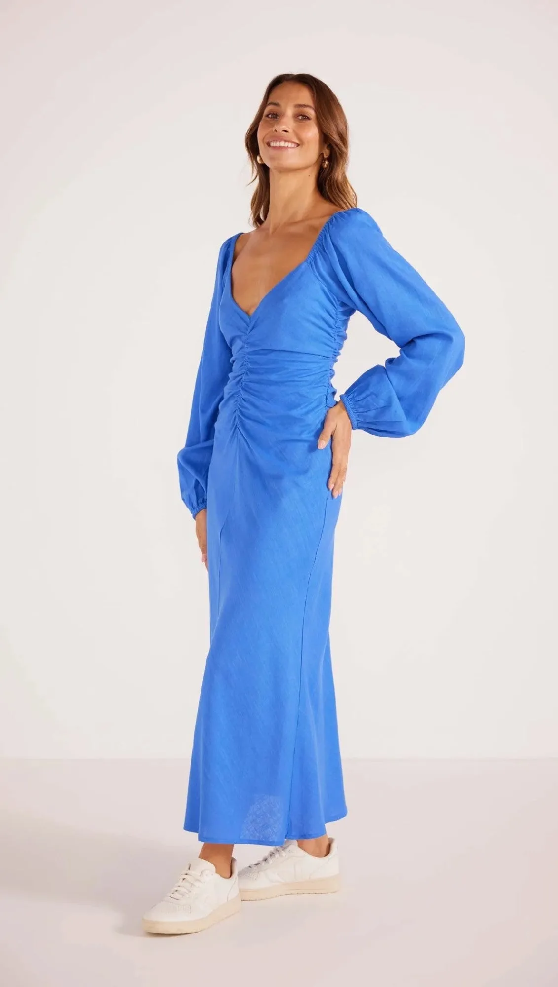 MinkPink Phoebe Ruched Midi Dress