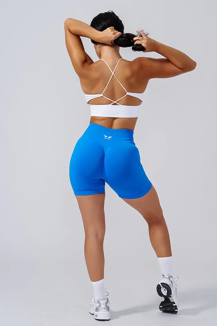 MIX AND MATCH IMPACT BLUE SPORT SEAMLESS HIGH WAIST SHORTS