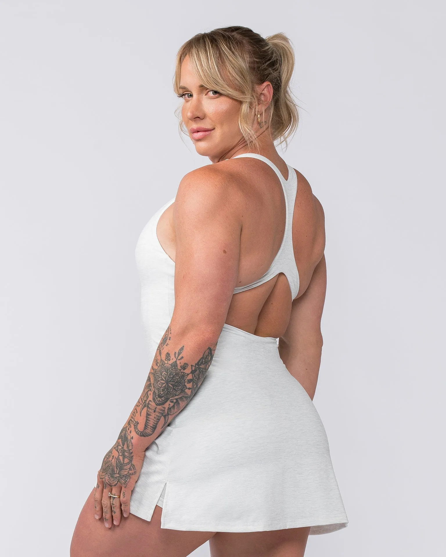 MN x Em King Aura Dress - White Grey Marl