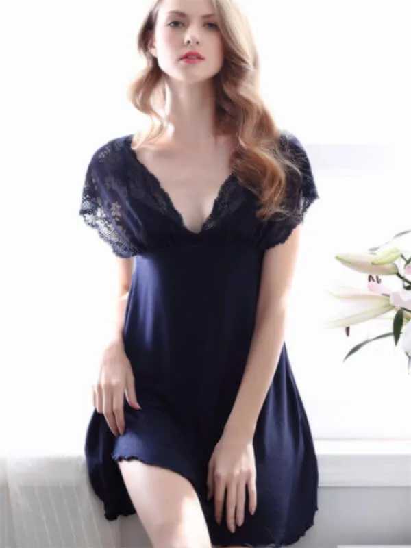 Model Sexy Lace Hollow Out Sleepwear