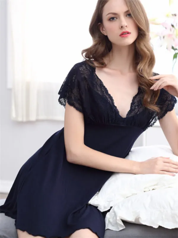 Model Sexy Lace Hollow Out Sleepwear