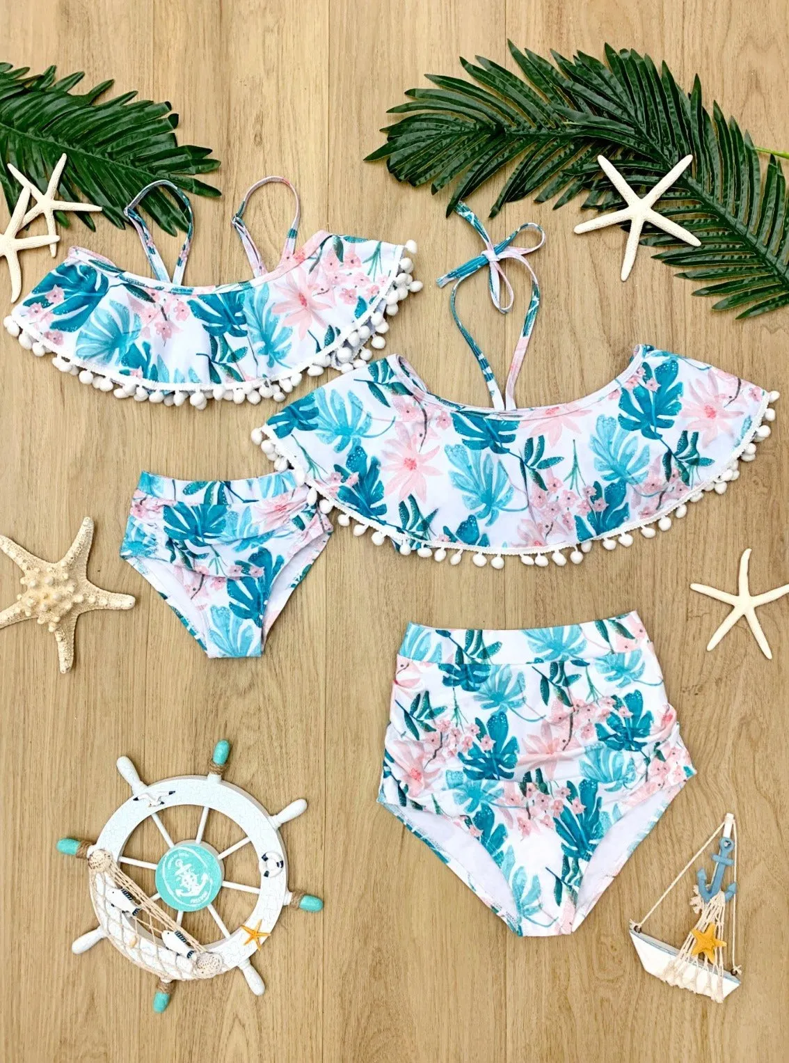Mommy and Me Under the Palms Two Piece Swimsuit