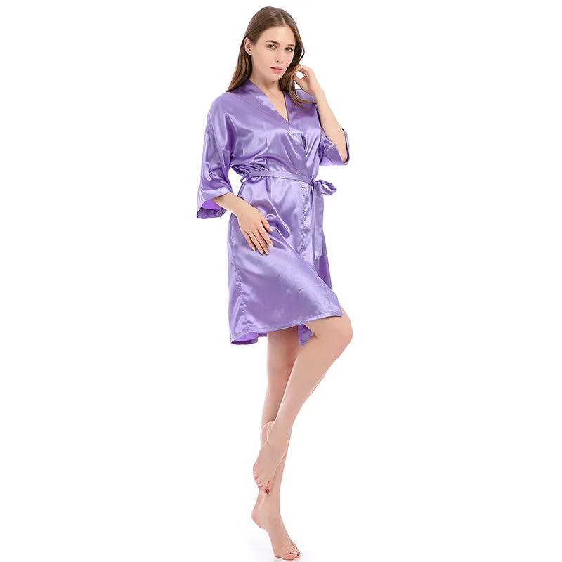 Moonlit Satin Kimono Wrap Robe