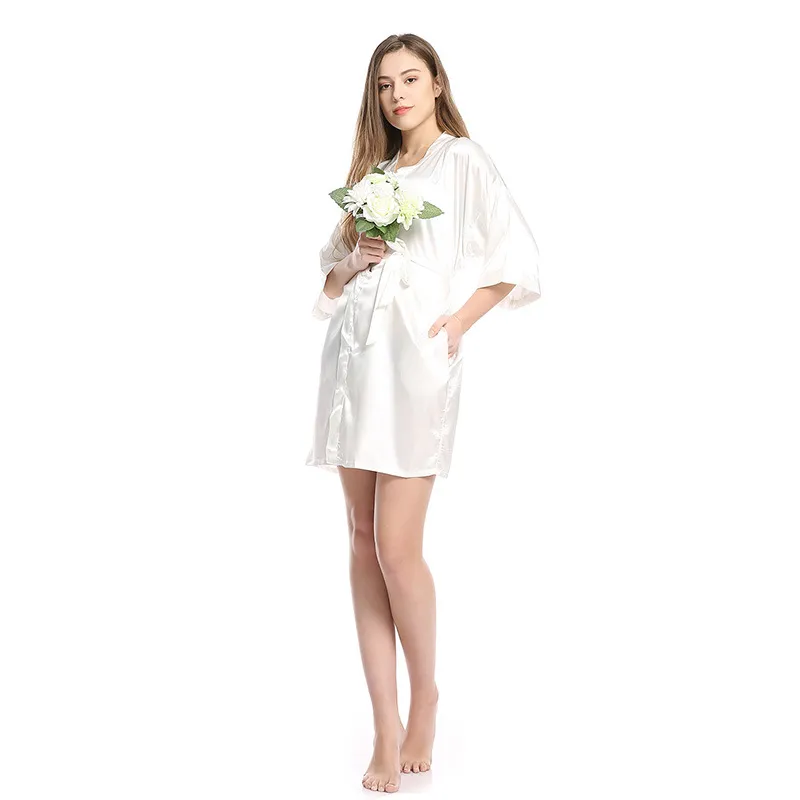 Moonlit Satin Kimono Wrap Robe