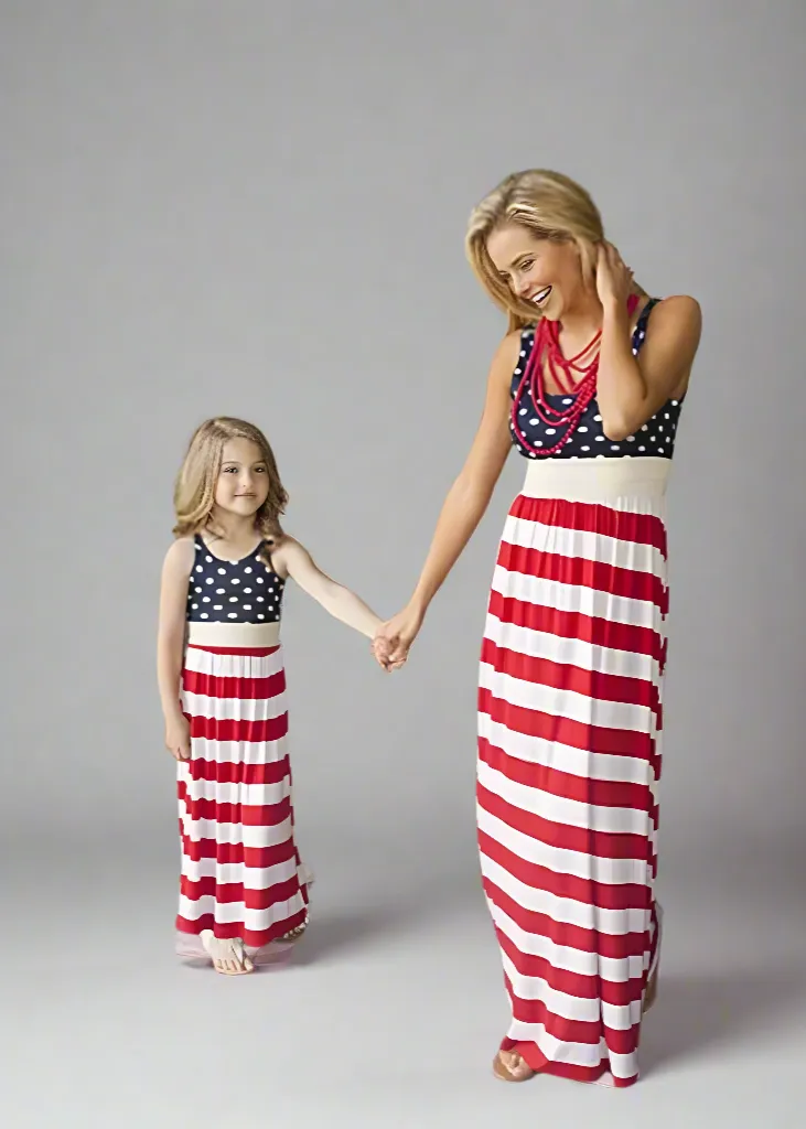Mother Daughter Flag Maxi Dress