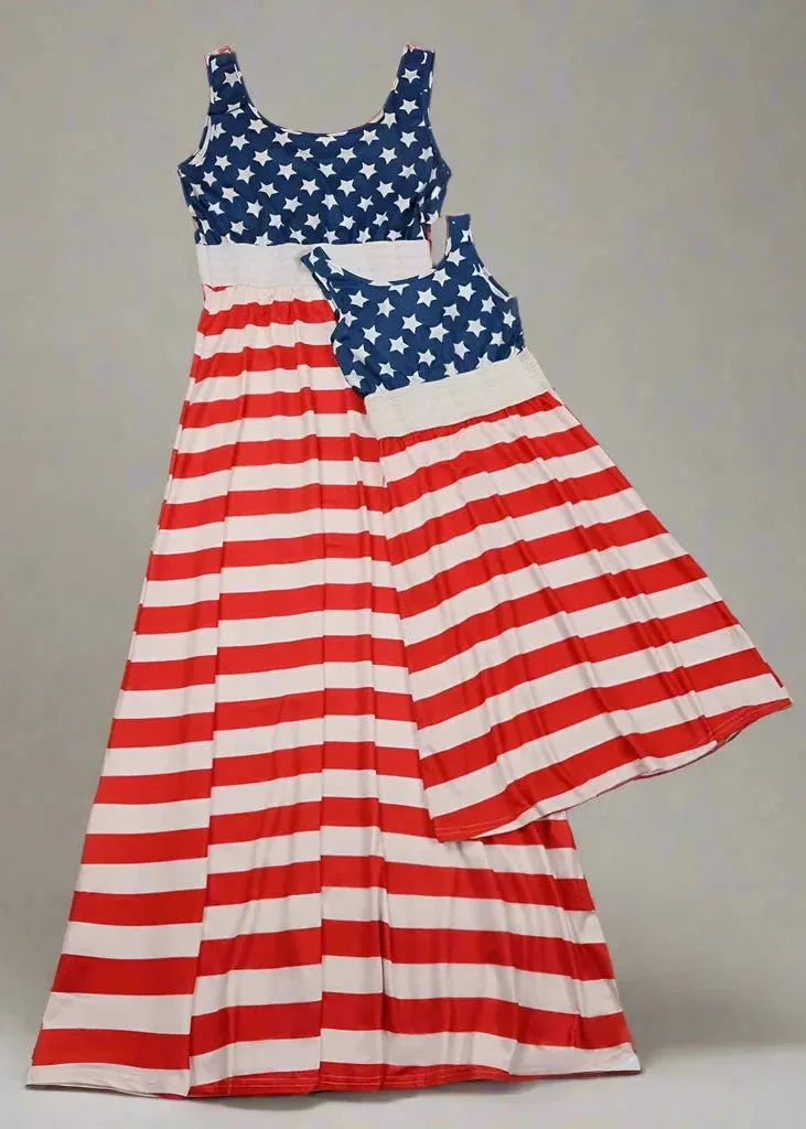Mother Daughter Flag Maxi Dress