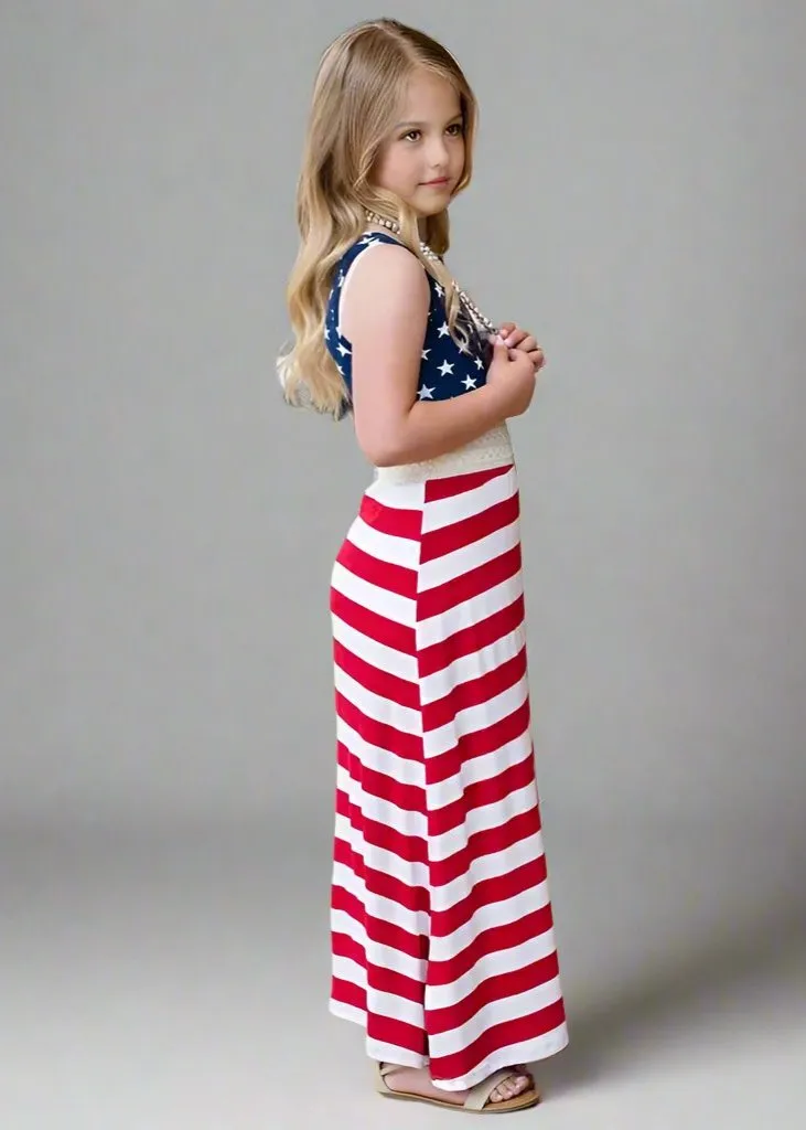 Mother Daughter Flag Maxi Dress