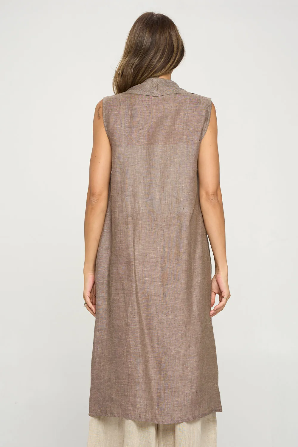 MT2160 COLLARED SLVLES LG VEST-MUD