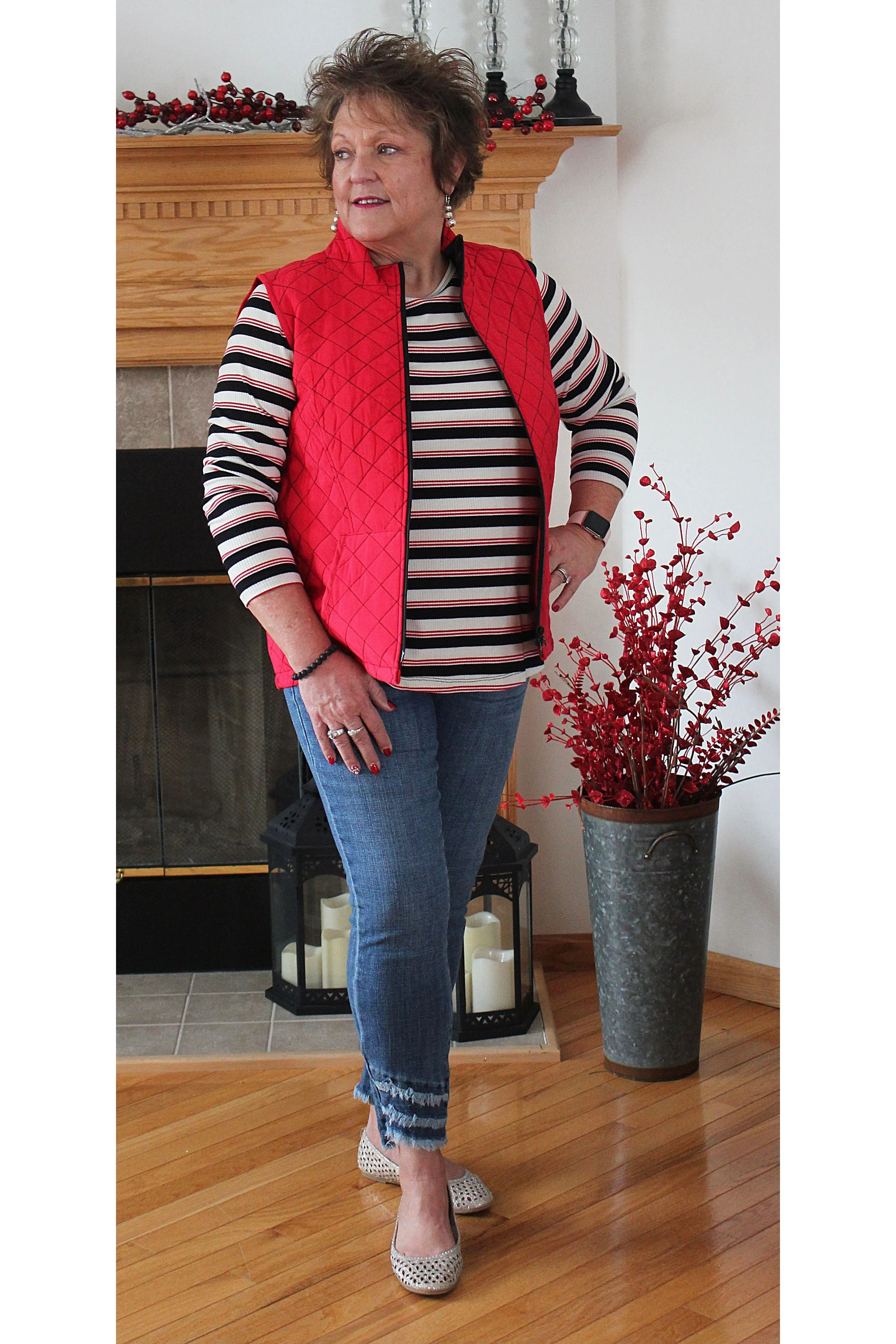 Multiples - Long Sleeve Scoop Neck Shaped Hem M41201TM