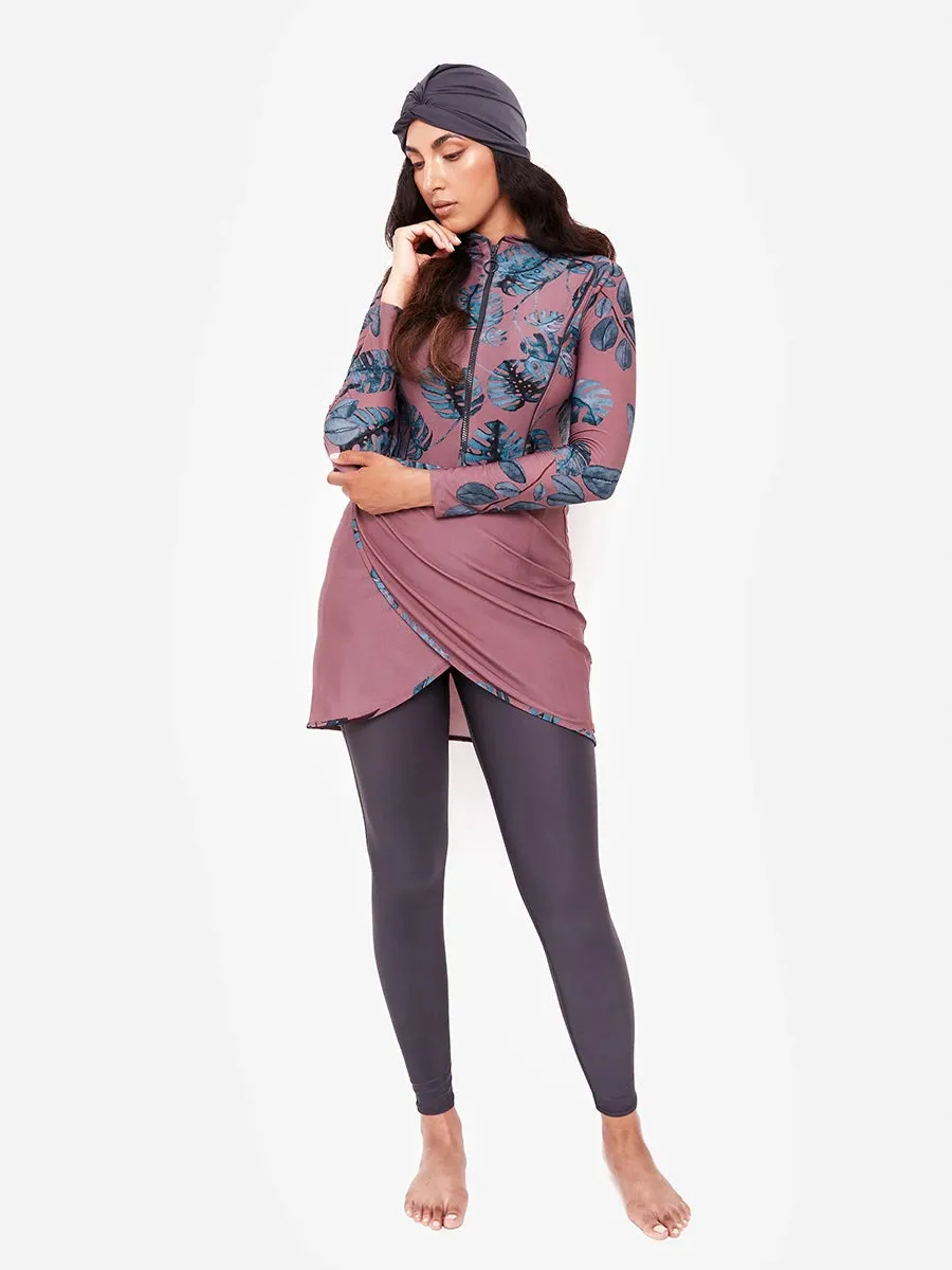 Muslim Swimwear Women Modest Patchwork Hijab Long Sleeves Sport Swimsuit 3pcs Islamic Burkinis Wear Bathing Suit