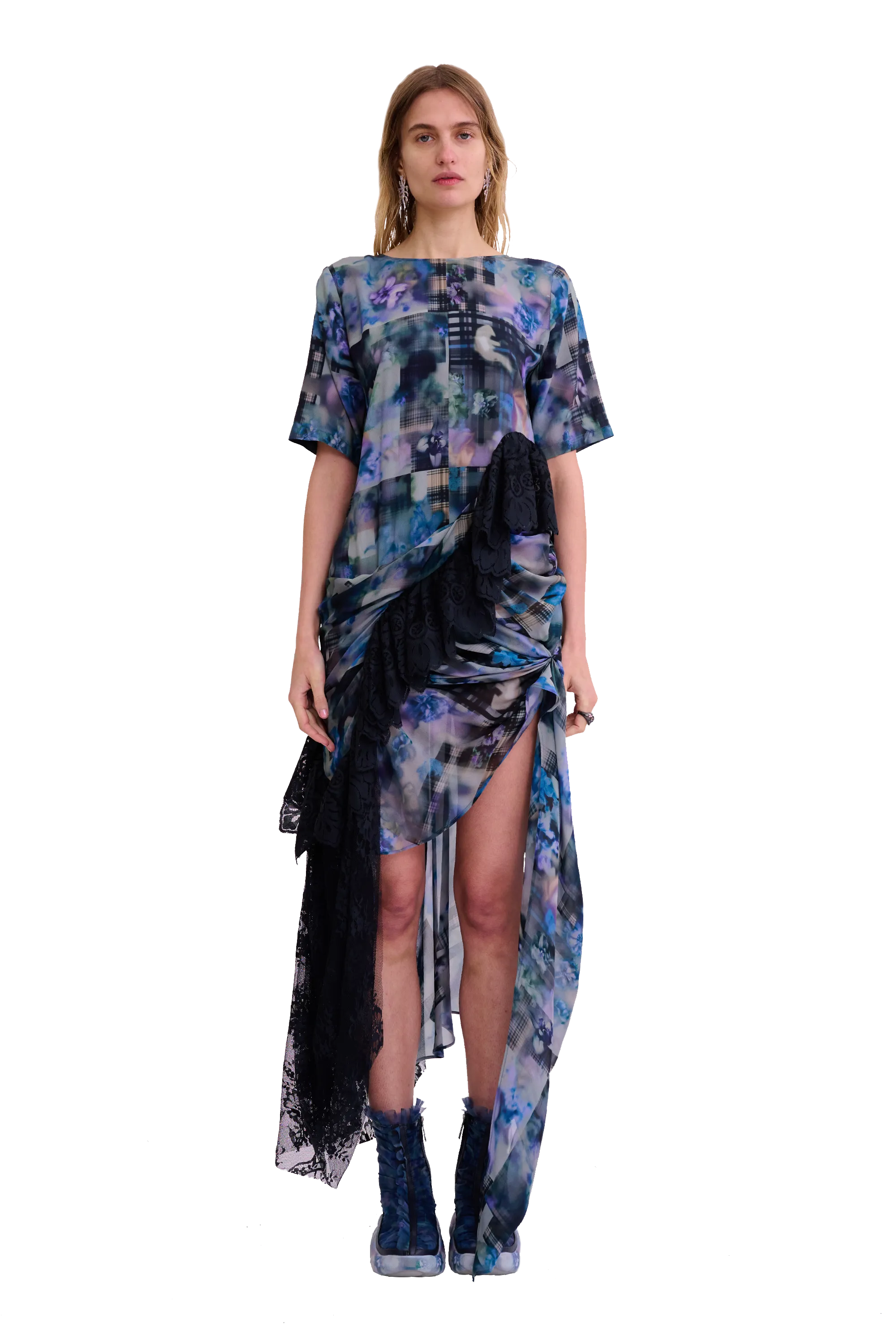 NAVY GARDEN BLUR FANNY RITUAL DRESS