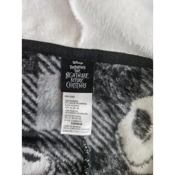 New DISNEY Women Nightmare Before Christmas Sleepwear with Hood, Jack NWT