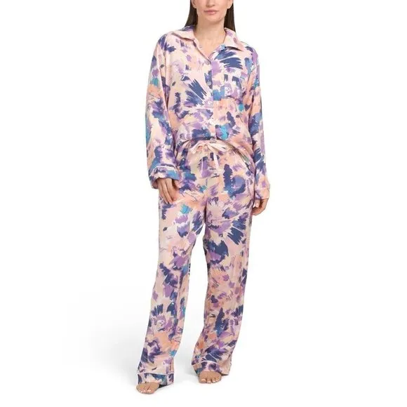 NEW Papinelle Willow Cosy Full Length Pink PJ Set Size Medium Super Soft Pajamas