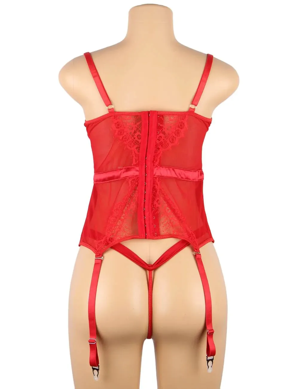 New Seduction Green & Black & Red Lace Transparente Sexy Babydoll