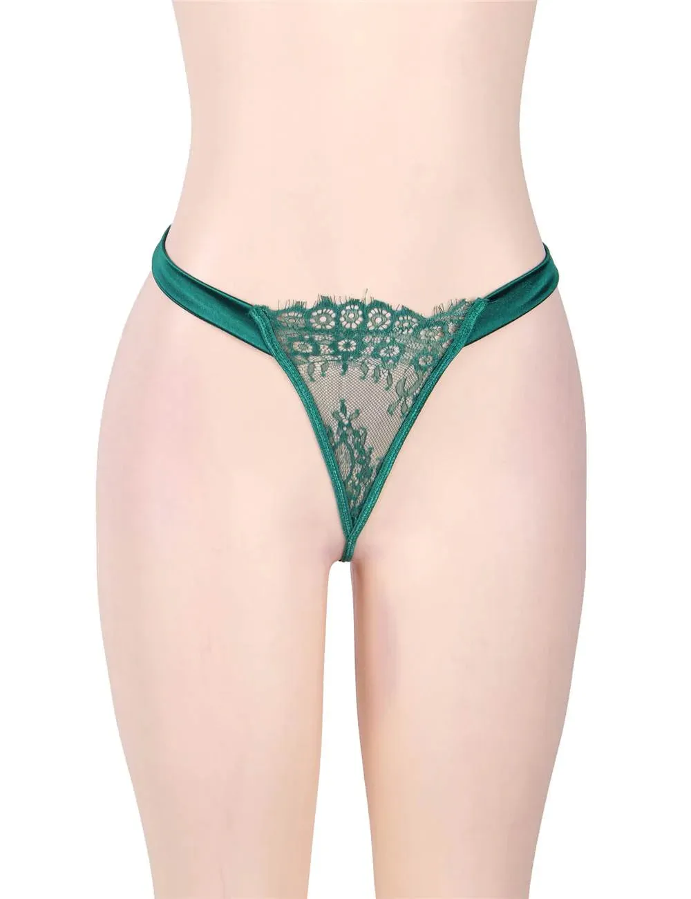 New Seduction Green & Black & Red Lace Transparente Sexy Babydoll