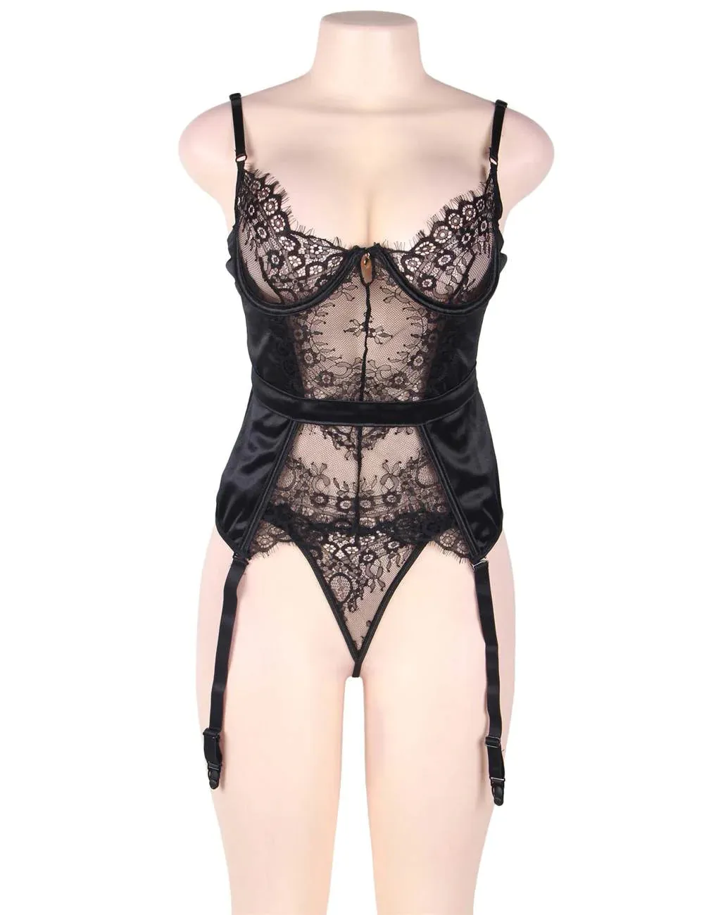 New Seduction Green & Black & Red Lace Transparente Sexy Babydoll