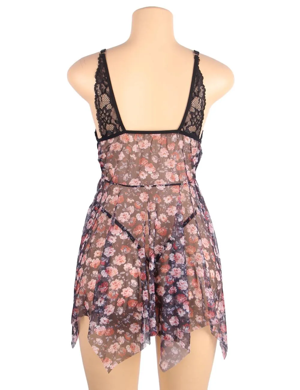 New Sexy front slit irregular skirt transparent mesh babydoll