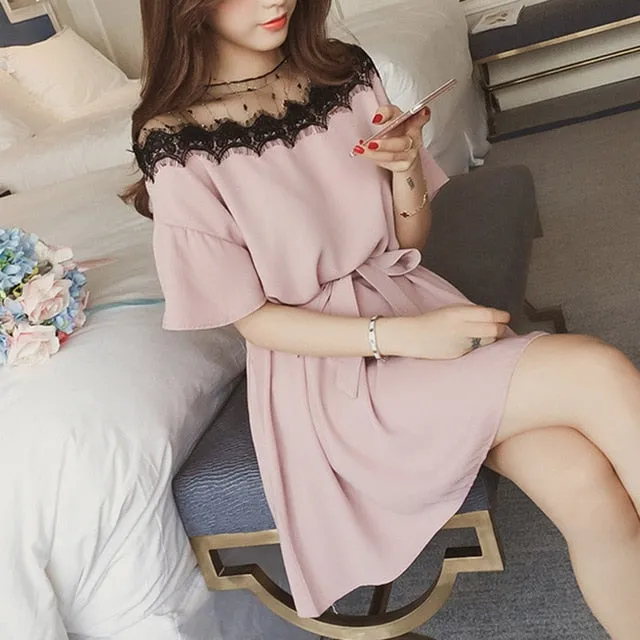 New Sexy Hot Dress Slim Dresses Women Elegant Vestidos Party Women Summer Dress Lace Mesh Casual Large Size Dresses