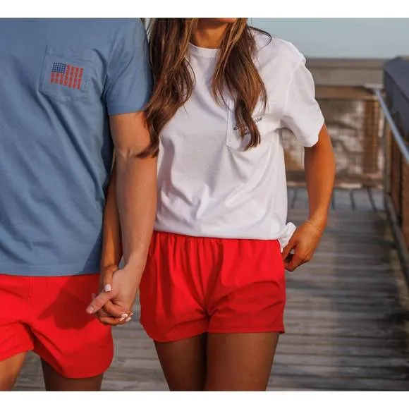 NEW SOUTHERN SHIRT COMPANY lined hybrid shorts in rio red