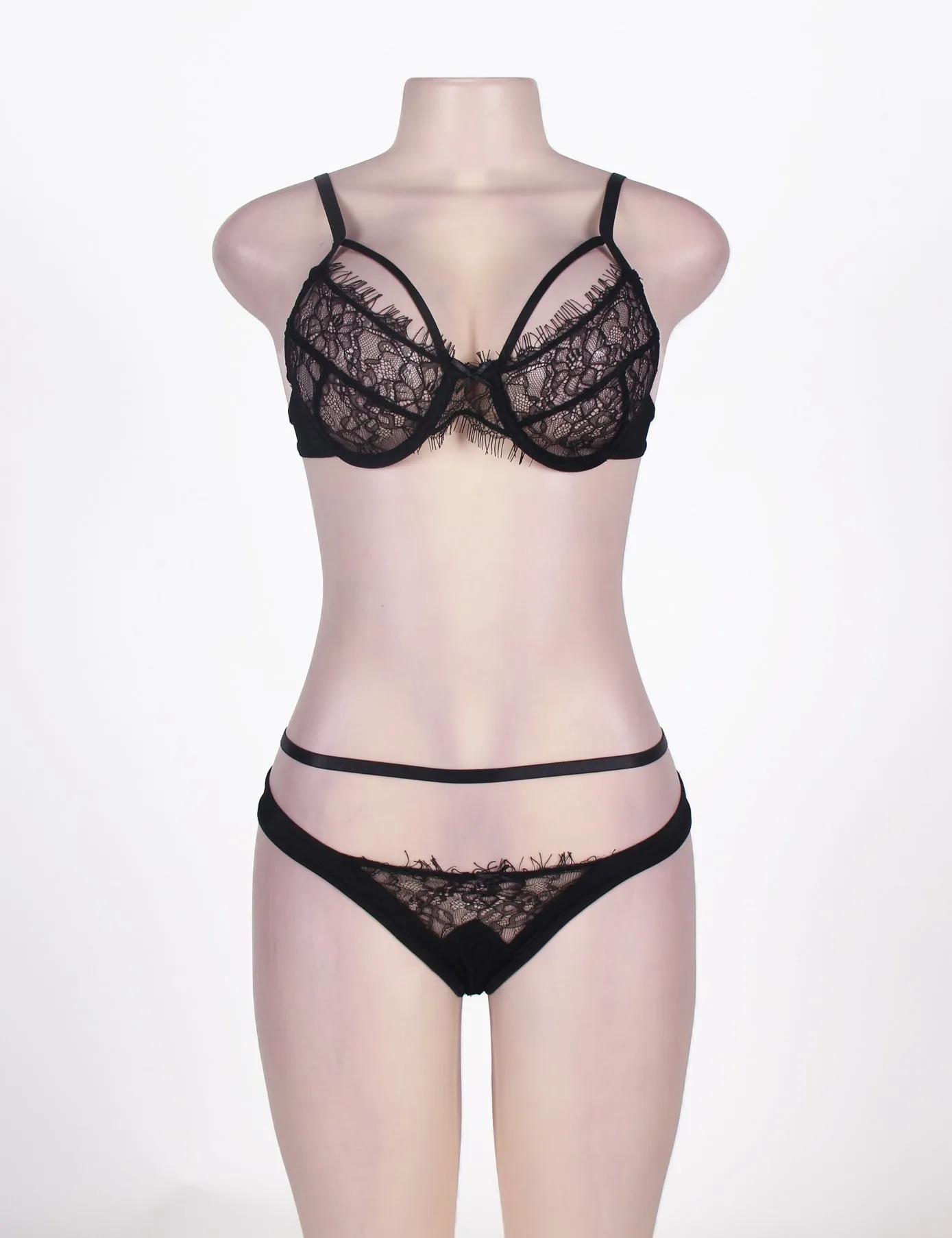 New White Eyelash Lace Bra Set