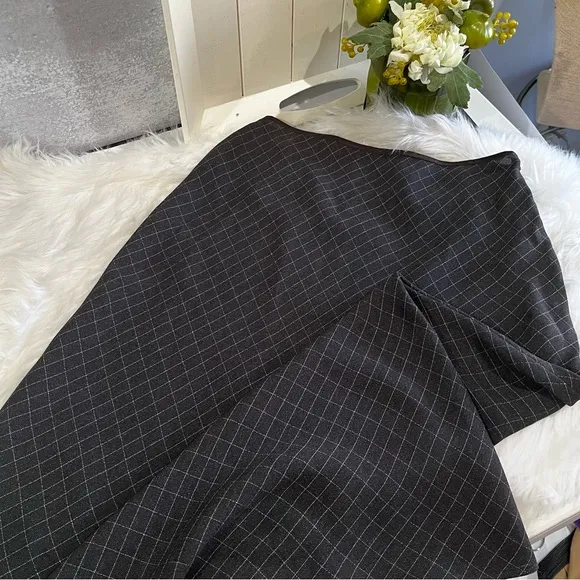 NEW Willi Smith Vintage 90s Windowpane Plaid Two Tone Longline Maxi Skirt 8 NWOT