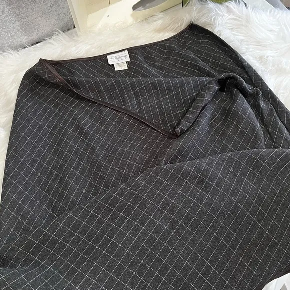 NEW Willi Smith Vintage 90s Windowpane Plaid Two Tone Longline Maxi Skirt 8 NWOT
