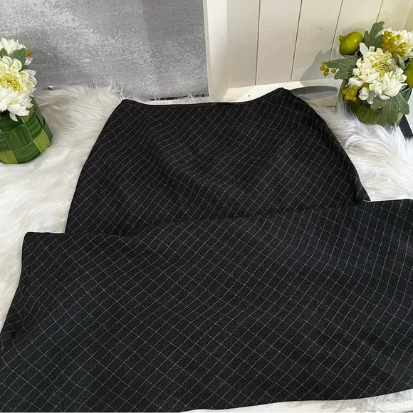 NEW Willi Smith Vintage 90s Windowpane Plaid Two Tone Longline Maxi Skirt 8 NWOT