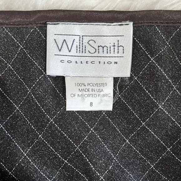 NEW Willi Smith Vintage 90s Windowpane Plaid Two Tone Longline Maxi Skirt 8 NWOT
