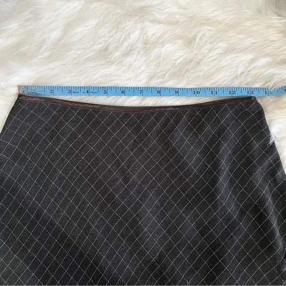 NEW Willi Smith Vintage 90s Windowpane Plaid Two Tone Longline Maxi Skirt 8 NWOT