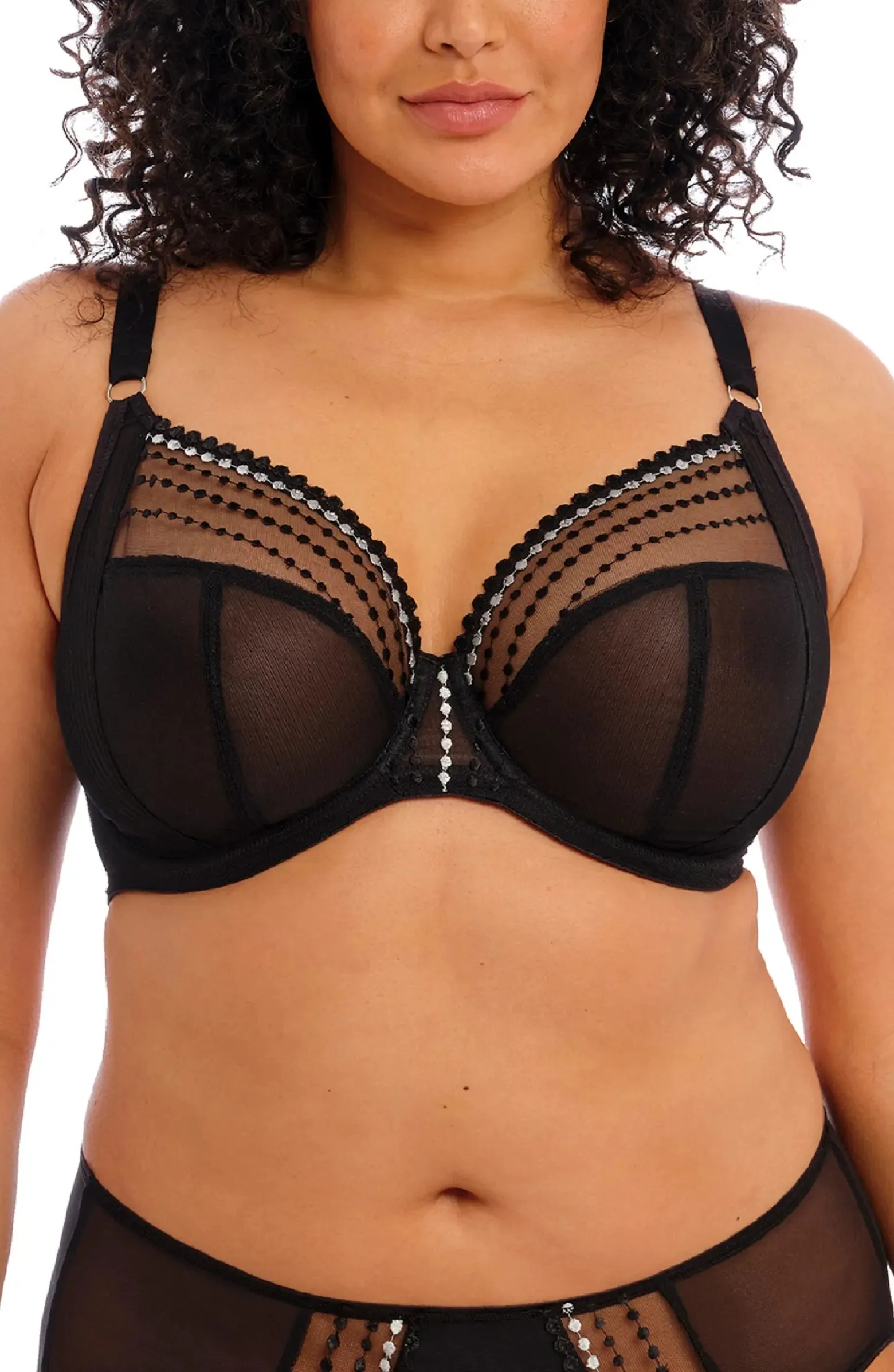 New with Tags! ElOMI Matilda Full Figure Underwire Plunge Bra, Black, Sz 36DDD! Also Fits 38DD, 40C, 42B! Retails $69 