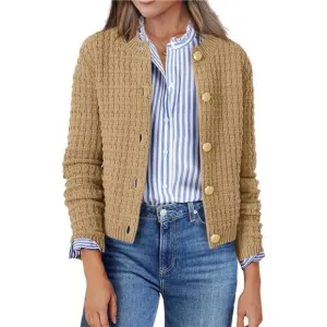 NEW Women's 2025 Cardigan Sweaters Button Down Crew Neck Open Front Long Sleeve