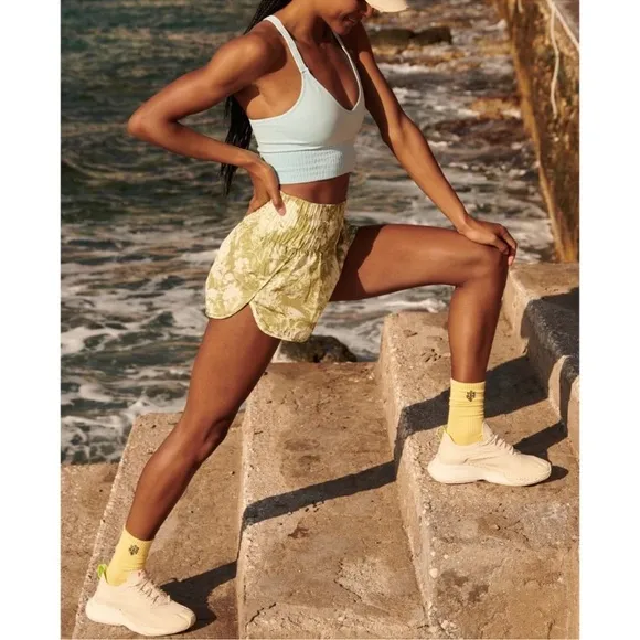 New🌟Free People Movement-The Way Home Printed Shorts-Green Combo